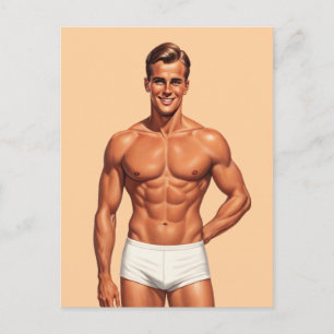 Carte Postale Pin-Up de vigueur dans l'illustration classique