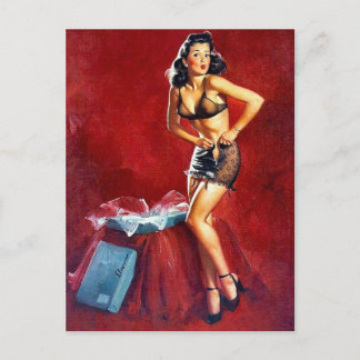 Carte Postale Pin-Up S'habiller