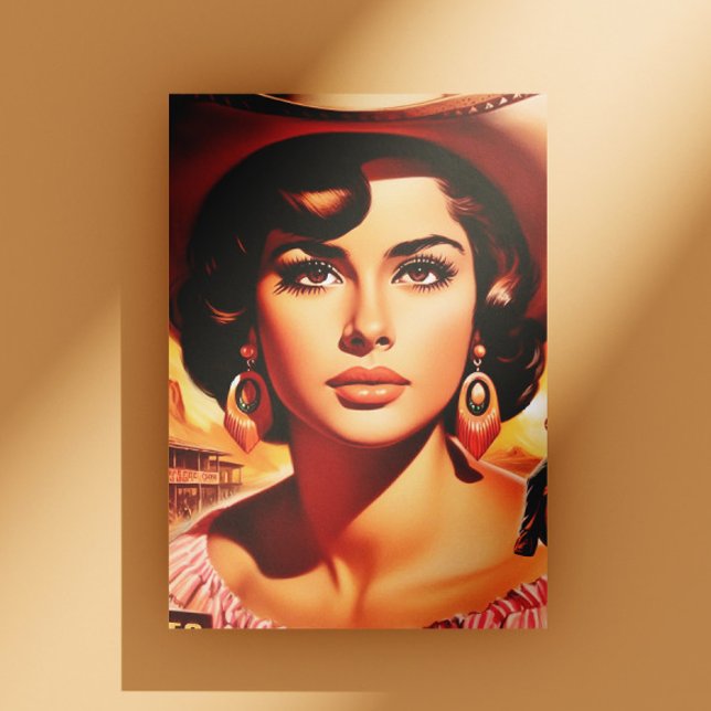 Carte Postale Pin-up Western Vintage (Créateur téléchargé)