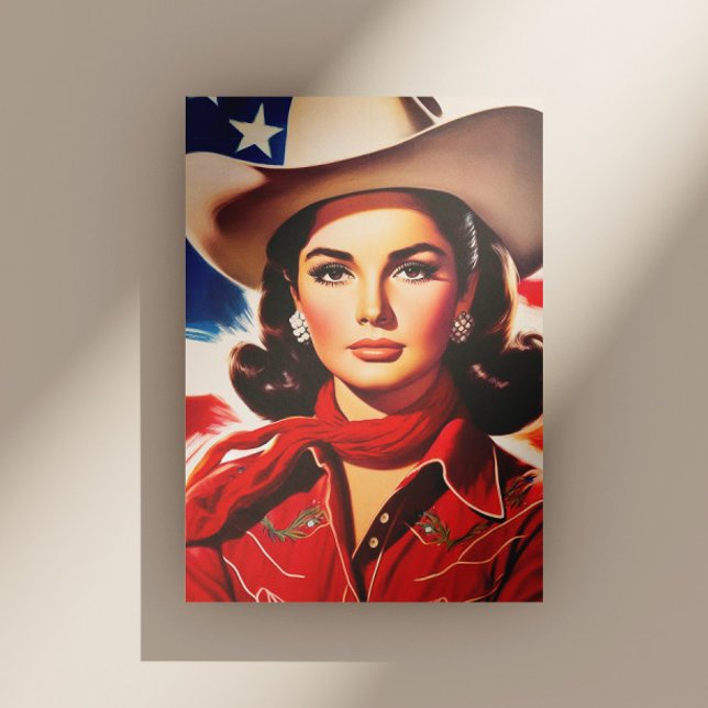 Carte Postale Pin-up Western Vintage (Créateur téléchargé)