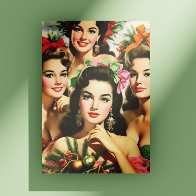 Carte Postale Pin-ups de Noël rétro (Créateur téléchargé)