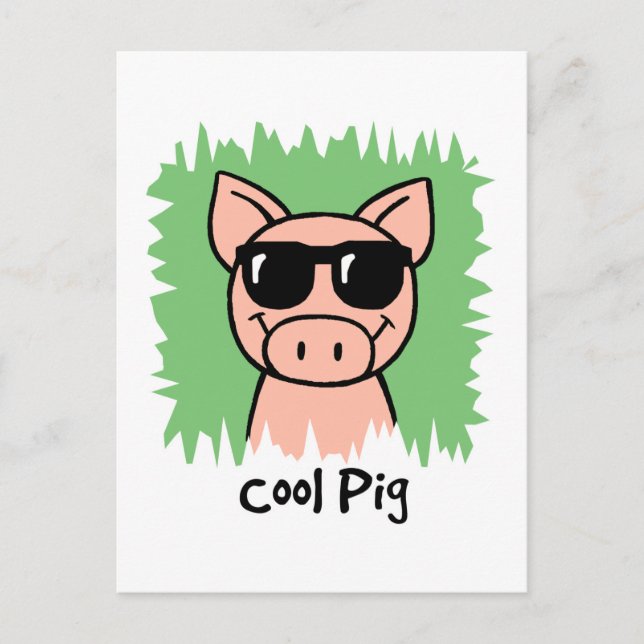 Carte Postale Pince Cool d'art avec lunettes de soleil (Devant)