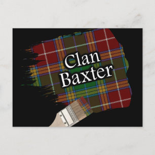 Carte Postale Pinceau Clan Baxter Tartan Écossais