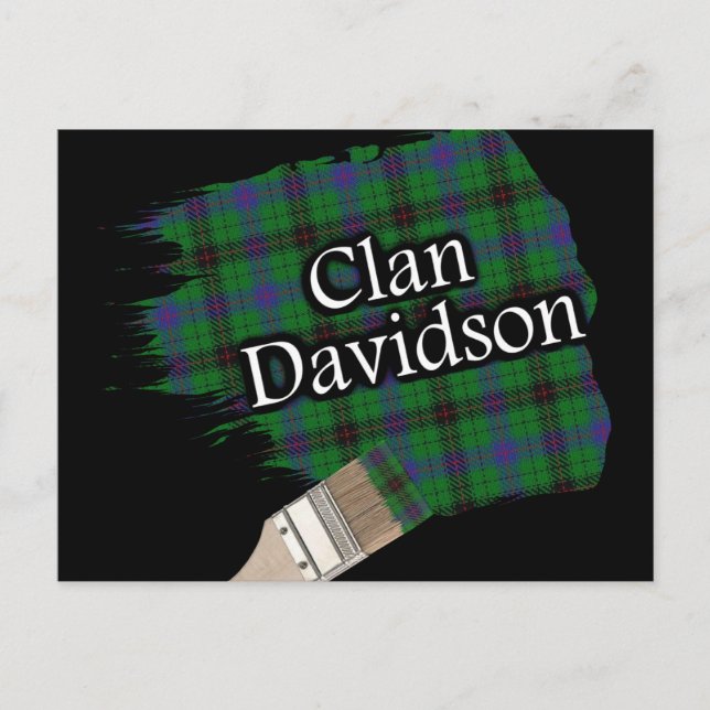 Carte Postale Pinceau Clan Davidson Tartan Écossais (Devant)