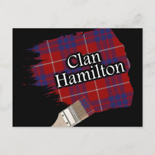 Carte Postale Pinceau Clan Hamilton Tartan Écossais