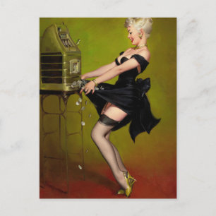 Carte Postale Pinceau d'art féminin Jackpot