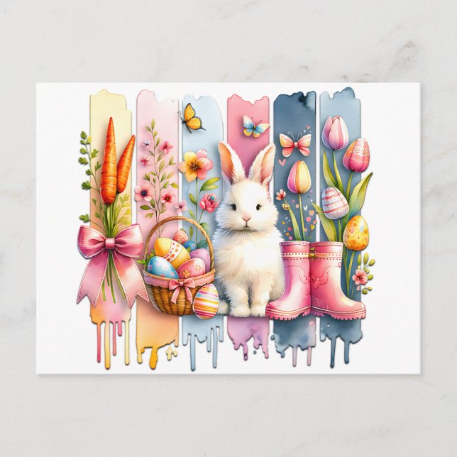 Carte Postale Pinceau de Joyeuses Pâques  (Devant)