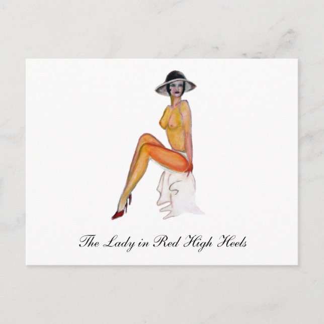 Carte Postale pinceau fille style vintage (Devant)