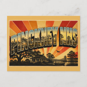 Carte Postale Pinckney NHS SC Live Oak Marsh Plantation Art