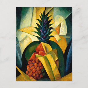Carte Postale Pineapple fruit dans abstract modern painting.