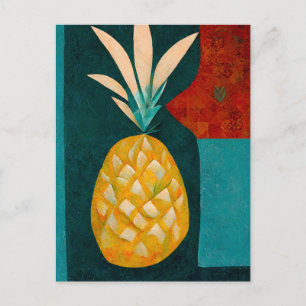 Carte Postale Pineapple fruit dans abstract modern painting.
