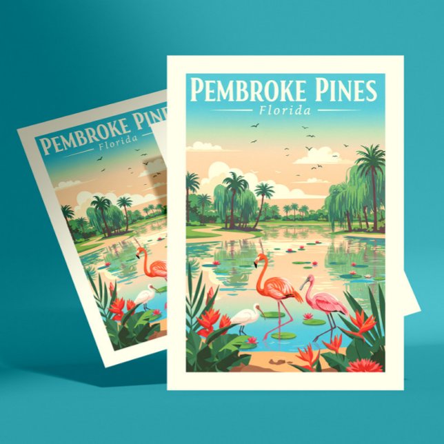 Carte Postale Pines Pembroke vintage Floride (Créateur téléchargé)