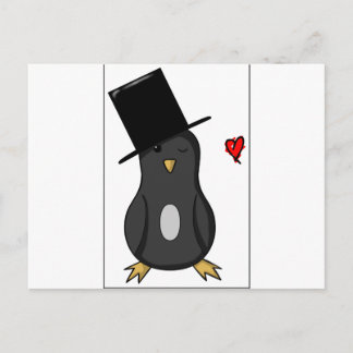 Carte Postale Pingouin à chapeau supérieur
