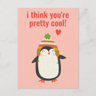 Carte Postale Pingouin cool - Cute salle de classe Valentine