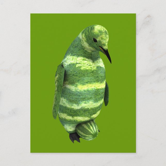 Carte Postale Pingouin de la Journée nationale de la pastèque (Devant)