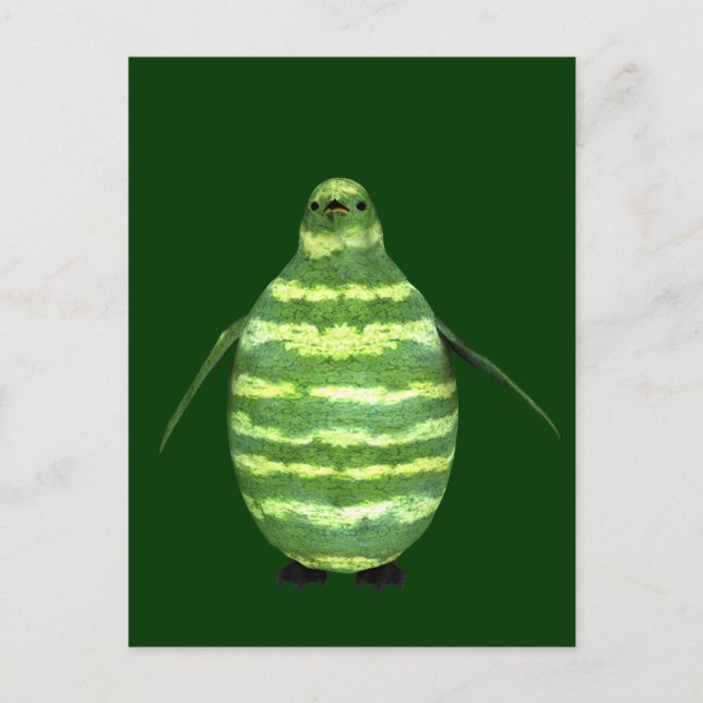 Carte Postale Pingouin de la Journée nationale de la pastèque (Devant)