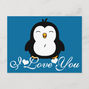 Carte Postale Pingouin mignon Je T'Aime