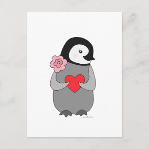 Carte postale Pingouin mignon Penguin Je t'aime Ca