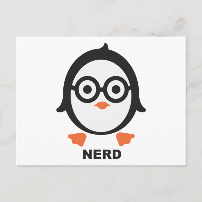 Carte Postale pingouin - nerd - pingouin (Devant)