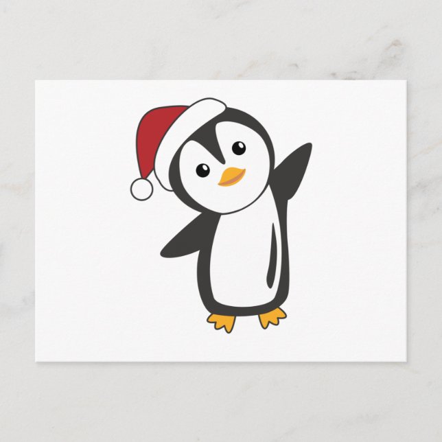 Carte Postale Pingouin Noël Neige Animaux d'hiver Pingouins (Devant)