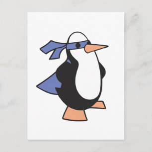 Carte Postale pingouin super héros