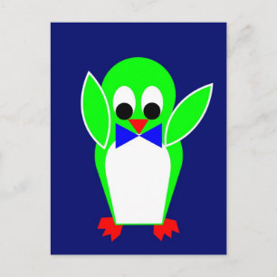 Carte Postale Pingouin - Vert