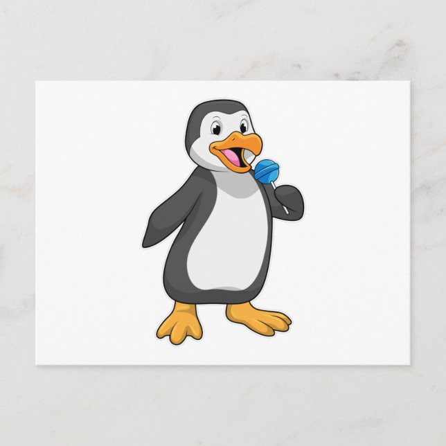 Carte Postale Pingouin with Lollipop (Devant)