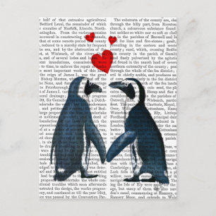 Carte Postale Pingouins Avec Coeurs D'Amour