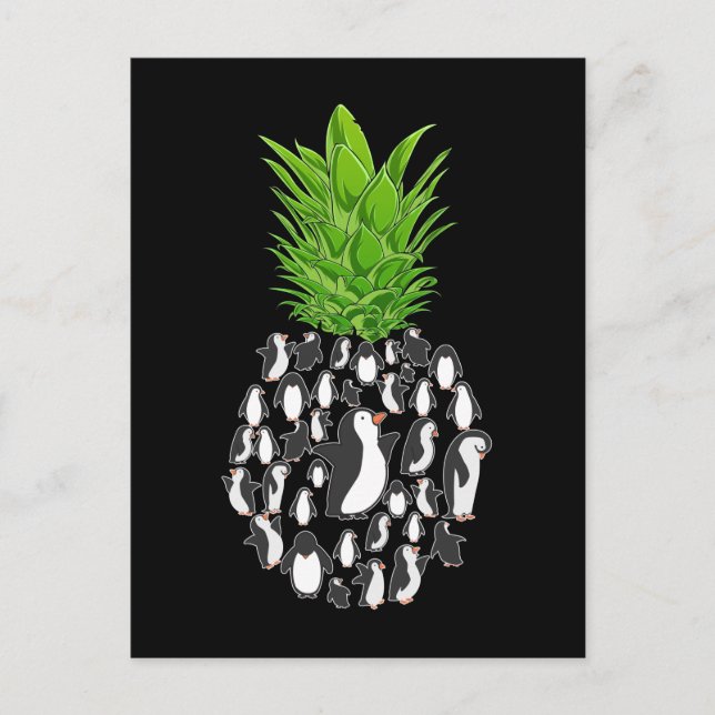Carte Postale Pingouins d'ananas Hawaii (Devant)