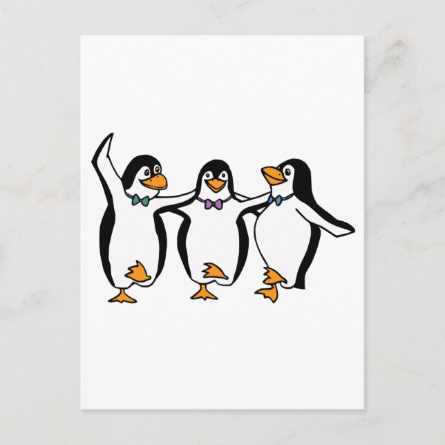 Carte Postale Pingouins dansants (Devant)