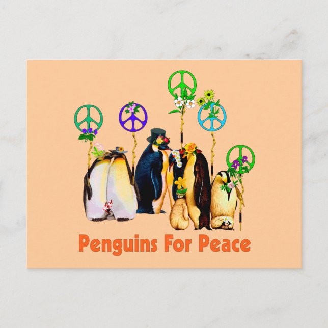 Carte Postale Pingouins de paix (Devant)