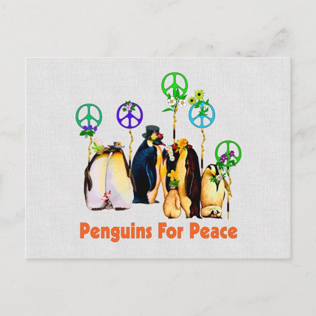 Carte Postale Pingouins de paix (Devant)