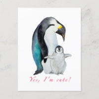 Pingouins empereurs d'aquarelle mignons
