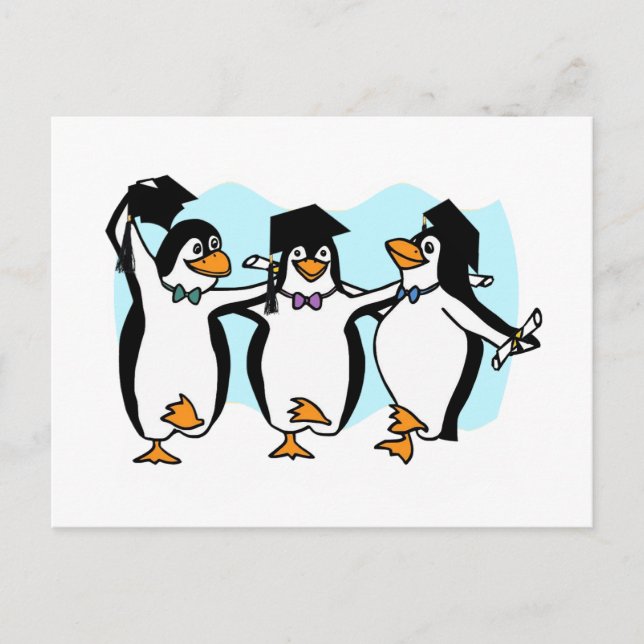 Carte Postale Pingouins mignons de la production de caricatures (Devant)
