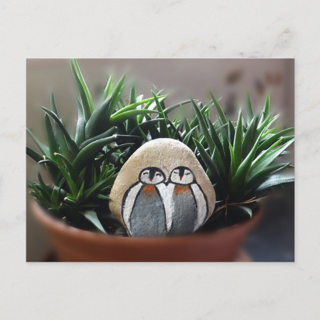 Carte postale Pingouins Peint Pierre (Devant)