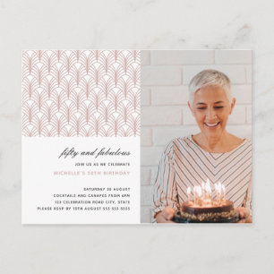 Carte Postale Pink 50 et Fabulous Art Déco Photo 50e anniversair