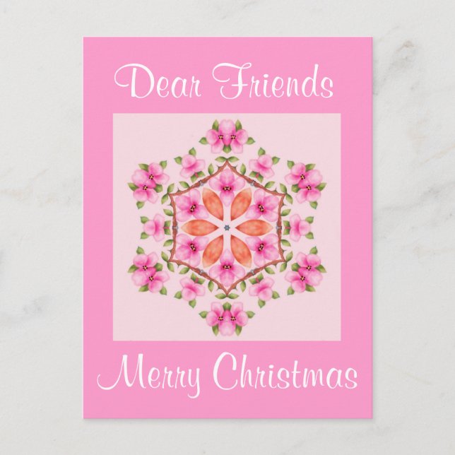 Carte postale Pink and Orange Snowflake (Devant)