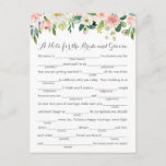 Carte Postale Pink and White Flower Wedding Advice Cards<br><div class="desc">Our pink and white flower fill-in-the-blank advice cards are a fun activity to have a wedding reception or bridal shower. You can change the heading wording if you would like by using Zazzle's "Personalize this template" tool. Be sure to check out our large selection of coordinating items by browsing the...</div>
