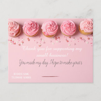 Carte Postale Pink BAKERS Thank you Card 