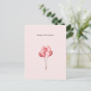Carte Postale Pink Balloons Celebration Happy Birthday Card