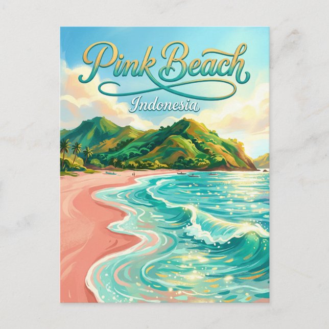 Carte Postale Pink Beach Indonesia (Devant)