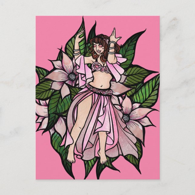 Carte Postale Pink Belly Dancer Shimmy                           (Devant)