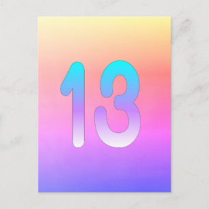 Carte Postale Pink Blue Purple Gradient 13e anniversaire