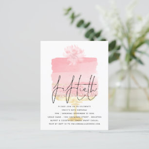 Carte Postale Pink Cake Script superposition 50e anniversaire In
