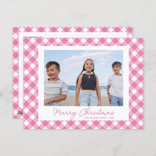 Carte postale Pink Christmas Photo