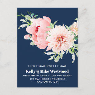 Carte Postale Pink Dahlia Nous avons proposé Nouvelle adresse No