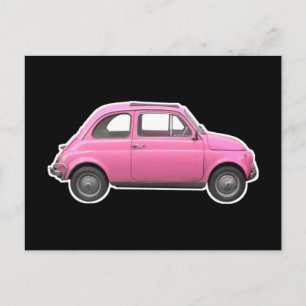 Carte Postale Pink Fiat 500 Cinquecento voiture vintage des anné