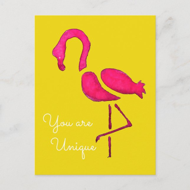 Carte Postale Pink flamingo pop art unique (Devant)