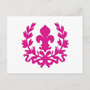 Carte Postale Pink Fleur de Lis...carte postale