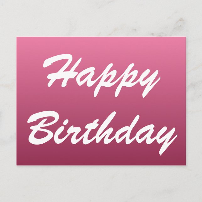Carte postale Pink Happy Birthday (Devant)